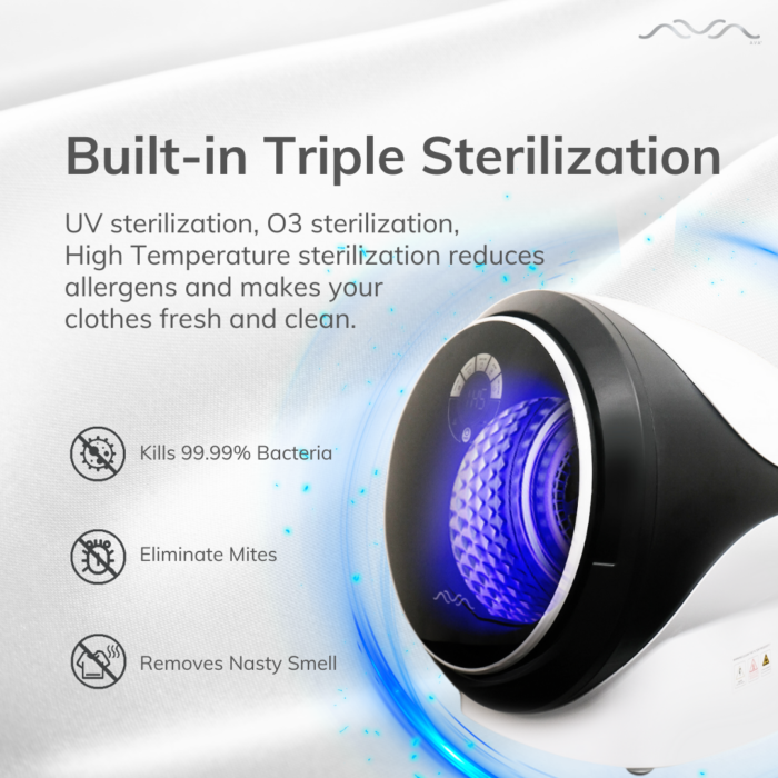 Built-in Triple Sterilization - Ava Mini Clothes Dryer