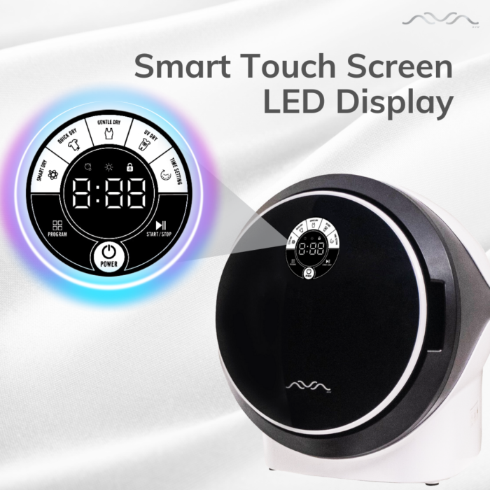Smart Touch Screen LED Display - AVA Mini Clothes Dryer